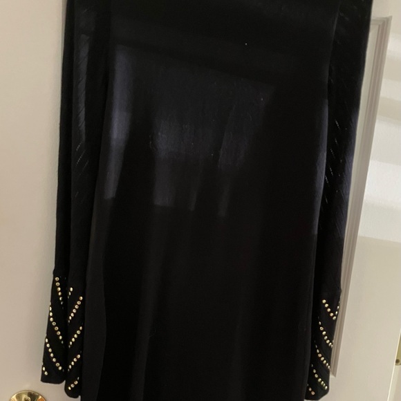 Calvin Klein Black Sweater Dress with Gold Stud Accents - Picture 2 of 6